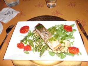 Gluten free dinner at Chateau de Villars France