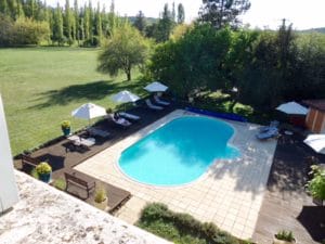 Pool and room outlook at Chateau de Villars France