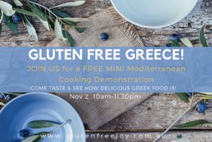 Gluten Free Greek Cooking Demonstration promo